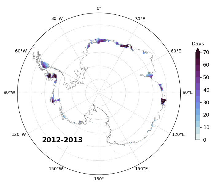 SMOS melting in Antarctica map