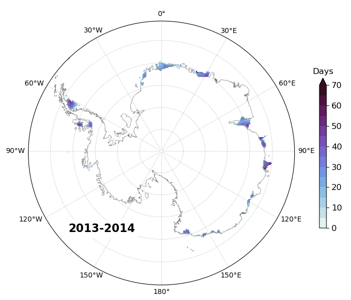 SMOS melting in Antarctica map