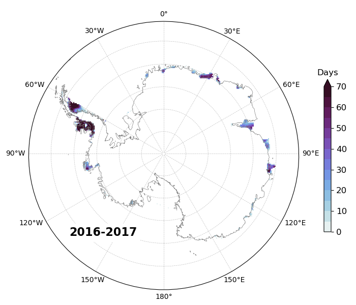 SMOS melting in Antarctica map