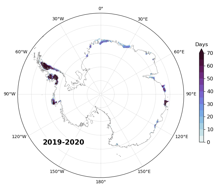 SMOS melting in Antarctica map