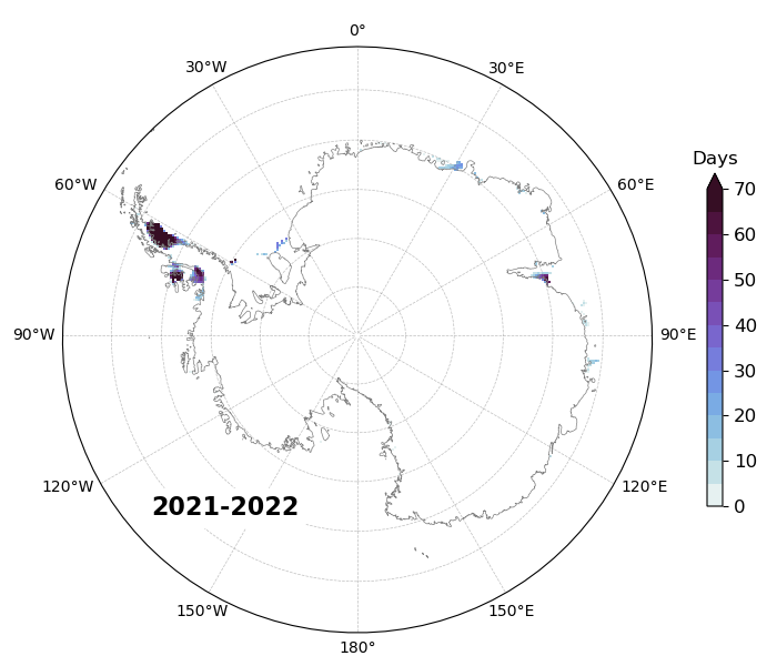 SMOS melting in Antarctica map